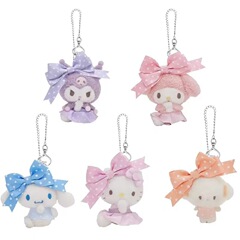 日本の新しいかわいいサンリオ水玉リボンシリーズクロミシナモン犬 kt ぬいぐるみキーホルダー