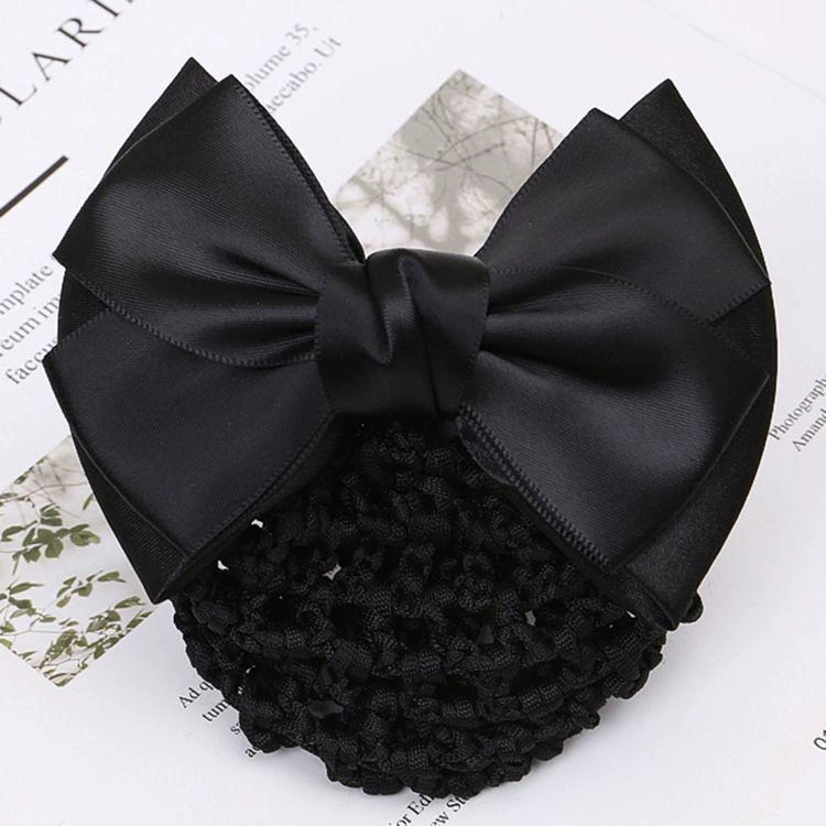 Профессиональная заколка для женщин, аксессуары для волос в корейском стиле, медсестра в отеле, заколка для стюардессы, сумка-сетка для волос с большим бантом