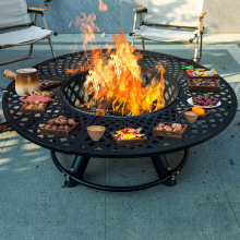 围炉煮茶烤火炉套装庭院家用室内户外炭火烧烤炉多功能取暖烤火桌