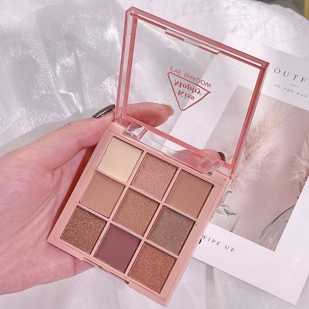 Autumn and Winter new pumpkin color earth color matte makeup eye shadow pearlescent 9 color makeup eye shadow plate