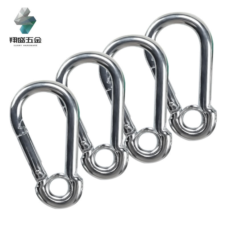 弹簧扣带圈弹簧钩铁镀锌登山扣链条链接扣规格齐全