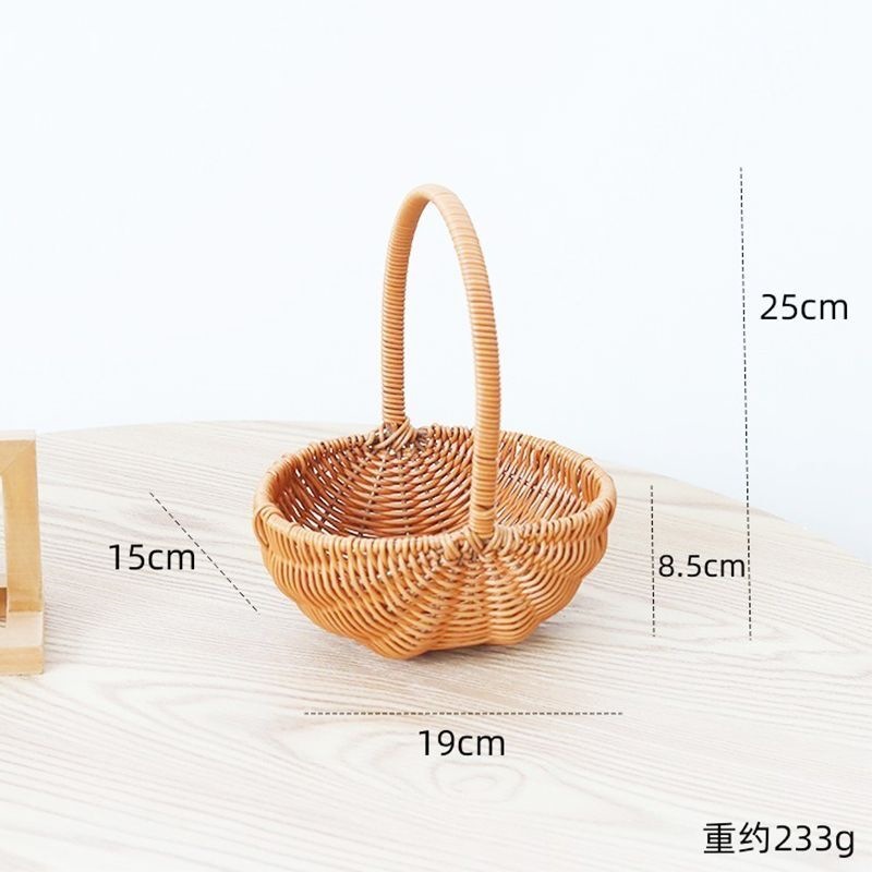 모조 등나무 바구니 - 대형 수박 바구니 [안감 없음]