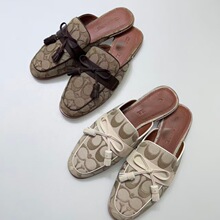 C家拖鞋女欧美大码新款蝴蝶结穆勒拖休闲凉拖一字拖跨境 slippers