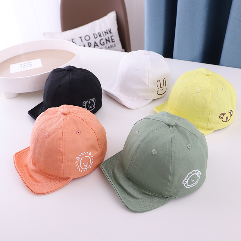 Baby soft papers cap new spring and autumn baby cartoon baseball cap embroidered casual thin section children's hat tide