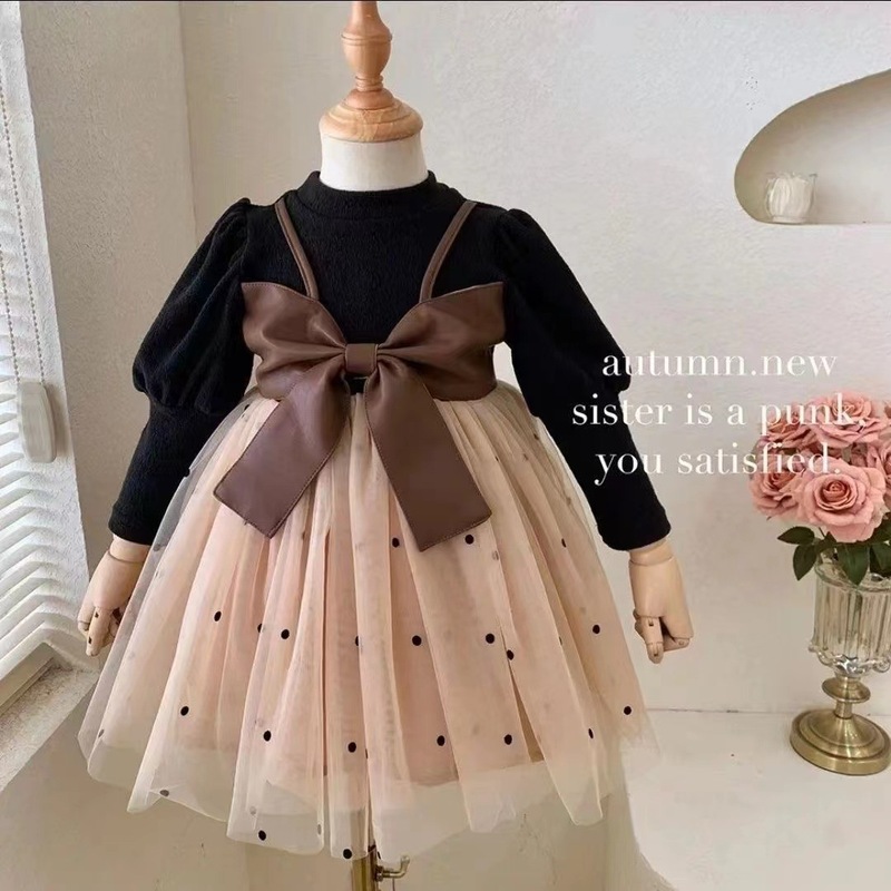 Girls Autumn Baby Clothes Dress 2022 New French Style Western Dress Kids Princess Dress