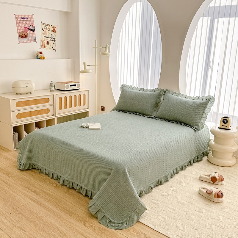 Baby Grade Washed Antibacterial Cotton Thickened Bed Sheet Cotton Cotton Tatami Bed Cover Three-Piece Set Anti-Slip Mat Wholesale