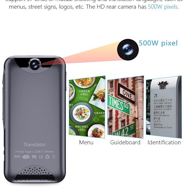 Máquina de traducción sin conexión Teléfono móvil Sim Dispositivo de cámara sin conexión Inteligente Multilingüe Interpretación simultánea Fuente de máquina de traducción