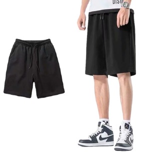 Casual shorts men's plus size beach shorts Hong Kong style fashion brand summer outdoor sports night running breathable pants solid color