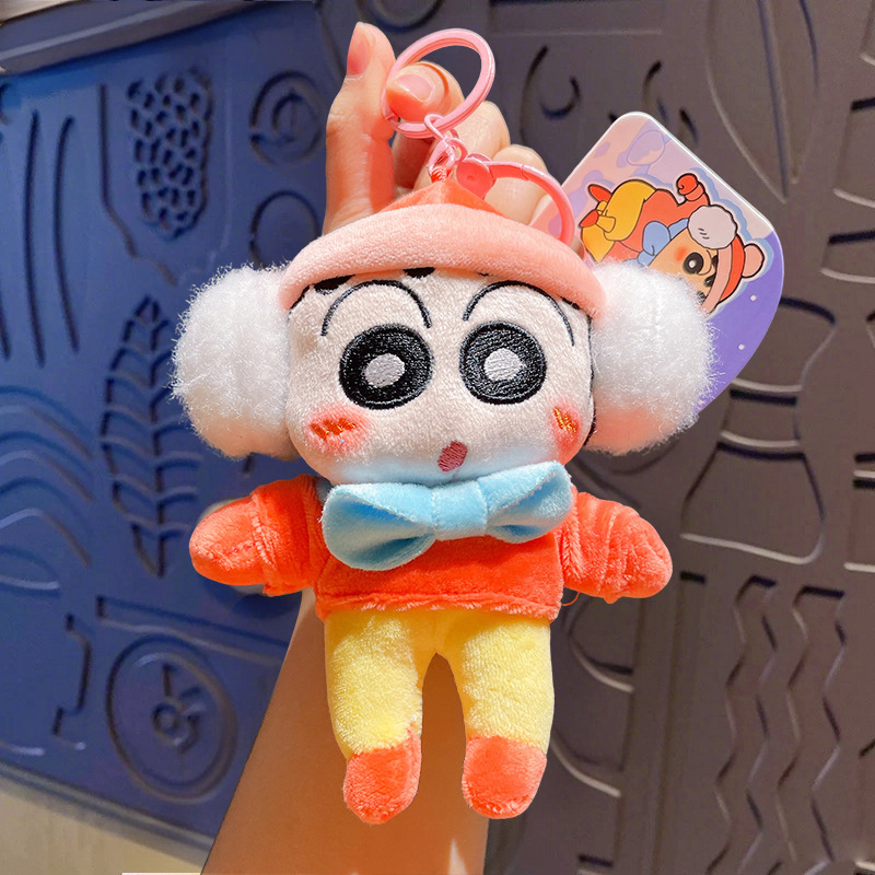 Crayons, winter cloth, doll