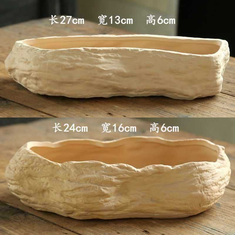 Super Breathable Handmade Rough Pottery Pot Large Diameter Ceramic Fleshy Flower Pot Large Flower Pot Platter Flower Pot Fleshy Pot Plant