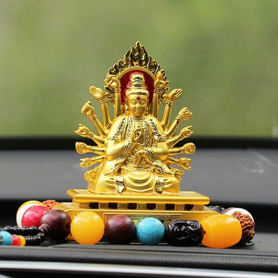 Perfplant seat car interior accessories center console - cannot-add-perfume-square-bottom-thousand-hand-guanyin-bodhi-beads