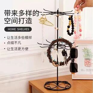 Rotating Night Market Stall Commodity Headwear Necklace Bracelet Lipstick Display Rack Shelf Jewelry Rack Storage Rack Hanger