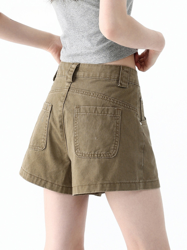 American Retro Khaki Denim Shorts for Women, Summer Thin Style, 2026 New Low-Waist Slimming Loose Hot Pants American Retro Khaki Denim Shorts for Women, Summer Thin Style, 2026 New Low-Waist Slimming Loose Hot Pants