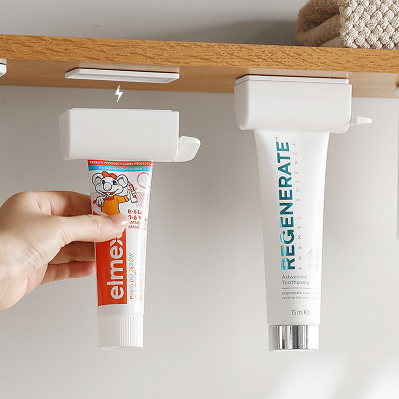 No-drill magnetic toothpaste dispenser, upside-down toothpaste holder, wall-mounted bathroom organizer, and convenient toothpaste squeezer for lazy people No-drill magnetic toothpaste dispenser, upside-down toothpaste holder, wall-mounted bathroom organizer, and convenient toothpaste squeezer for lazy people