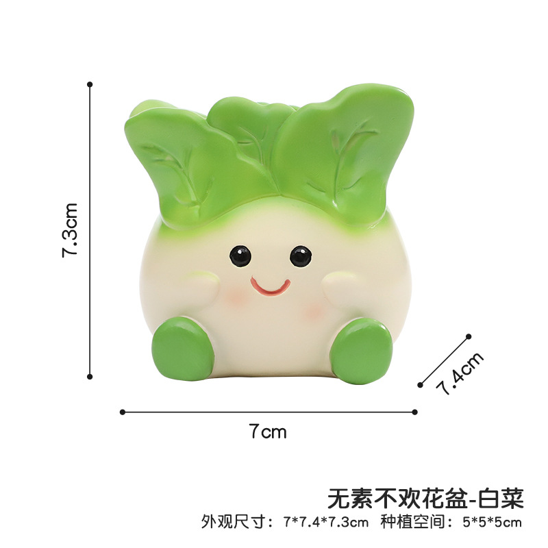 Chậu cây mọng nước hình rau củ hoạt hình resin, chậu mini để bàn, trang trí cửa sổ và nhà (RG-58)
