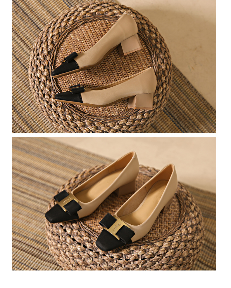 Genuine Leather High Heels With Square Toe For Women Summer Style_voghion.com