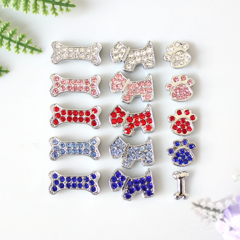 8mm Diamond Cat Claw dog bone accessories diy personalized wristband pet collar accessories alloy rhinestone footprints jewelry 8mm Diamond Cat Claw dog bone accessories diy personalized wristband pet collar accessories alloy rhinestone footprints jewelry