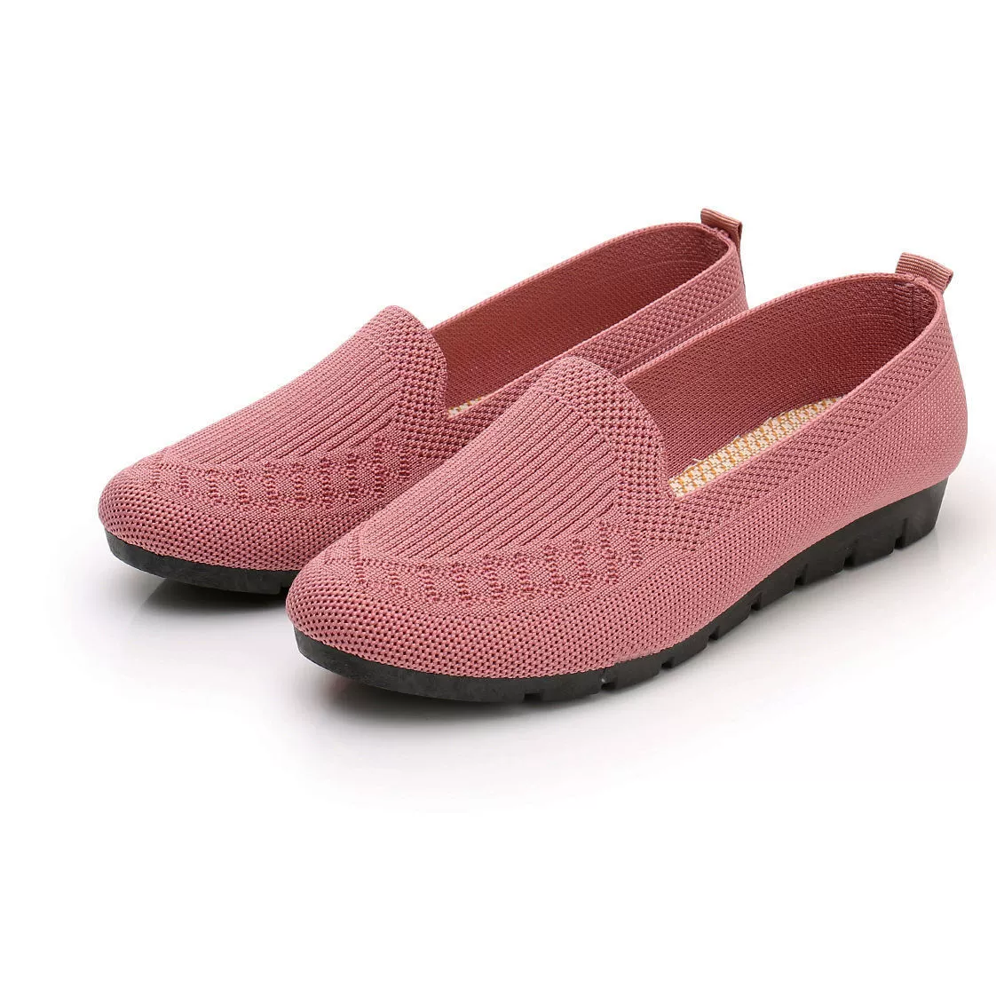 Дышащие Slip-on рабочие туфли для мам, большой размер, трикотажный верх, комфортные, Красный/Черный/Фиолетовый/Розовый 35–42