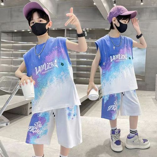 Boys summer suit basketball uniform  new summer sleeveless breathable quick-drying children's summer sports vest trendy