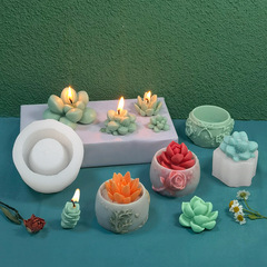 Three Trust Succulent Pot Candle Silicone Mold DIY Flower Pot 3D Car Air Freshener Droplet Epoxy Treasure Pot Mold
