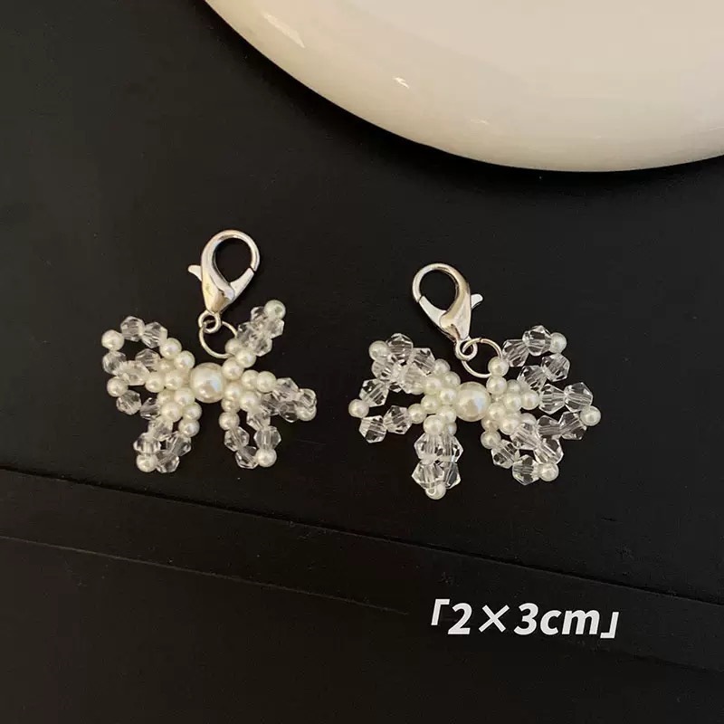 Lazo de perlas de encaje francés, sensación de alta calidad, pequeños accesorios de decoración de viento fragante, bolsos de lazo, accesorios de equipaje, accesorios