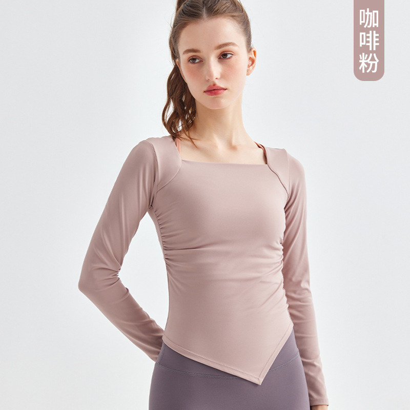 Nueva Colección: Top de Yoga de Manga Larga para Mujer, de Secado Rápido, para Otoño, Ropa Deportiva de Licra, Ajustada y Reductora