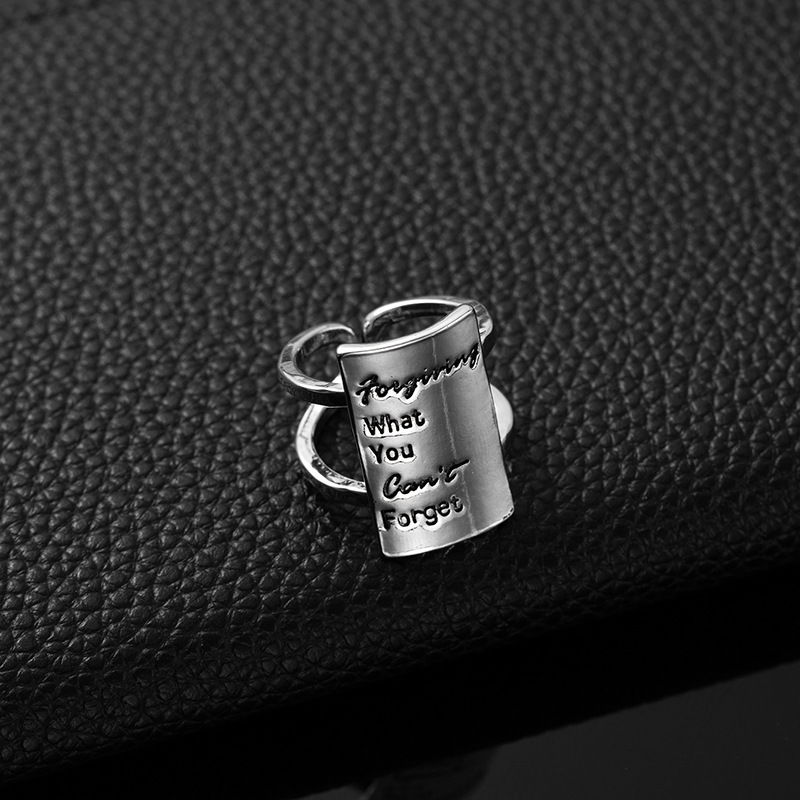 Designer Ring For Women Rectangular Letter Ring Hip Hop Style_voghion.com