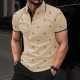 Cross-border New European and American Men's Lel Polo Flamingo Short-sleeved Shirt Fashion Personalized Printed Street Short-sleeved Top
