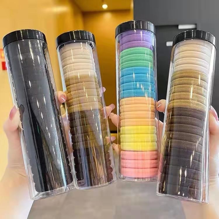 100 Hair Ties, 20 Canned Packs of High-Elasticity Hair Bands, Seamless Rubber Bands for Women, Hair Ties That Do Not Damage Hair, Hair Care
