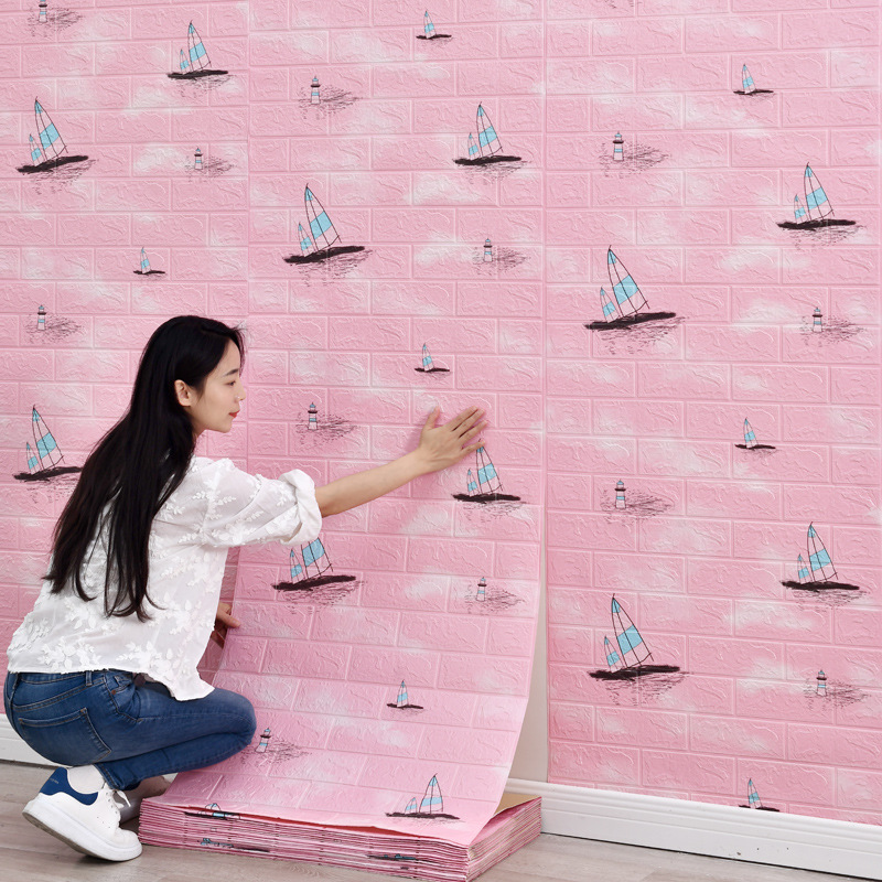Papel pintado autoadhesivo impermeable a prueba de humedad sala de estar dormitorio 3D estéreo pegatina de pared papel pintado pared del hogar autoadhesivo decoración de la pared
