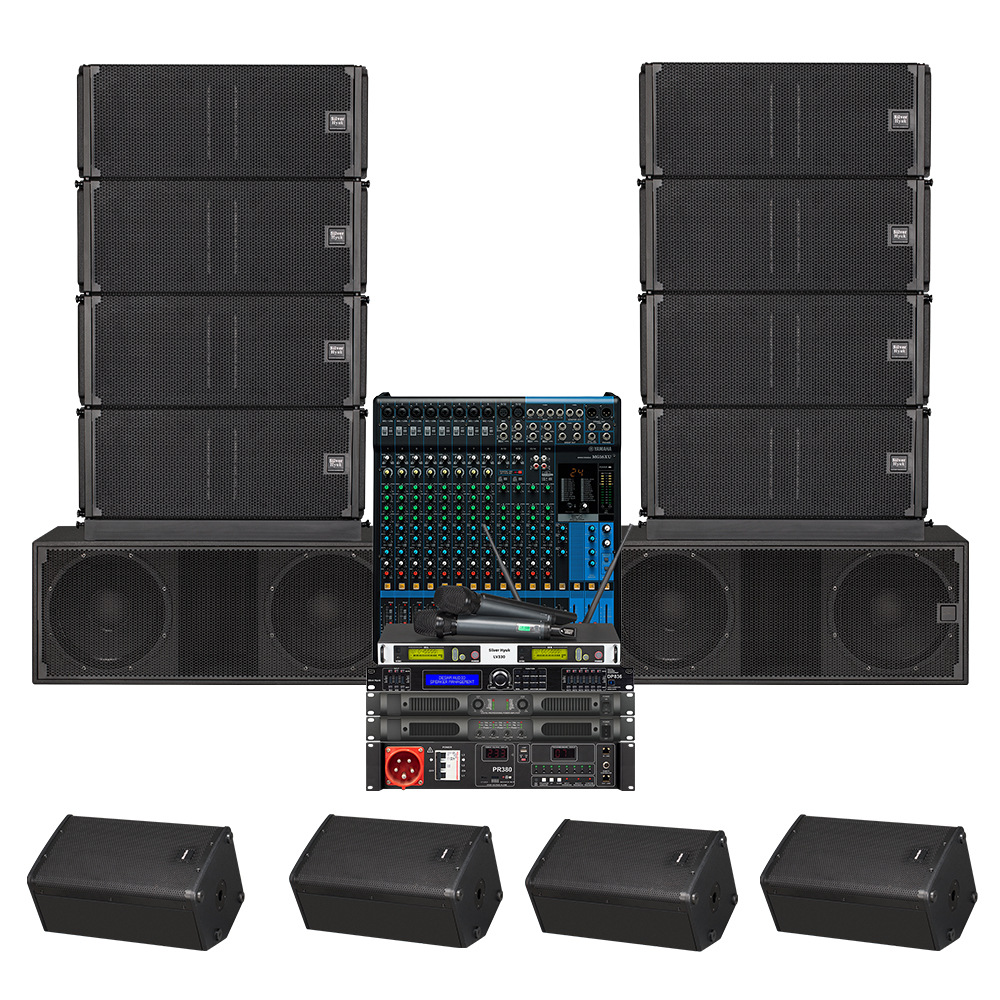 Sistema de Audio de Alta Gama para Actuaciones al Aire Libre a Gran Escala, Conjunto Completo de Sistema de Sonido Line Array para Escenarios, Bares e Iglesias