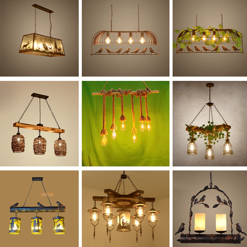 SOURCE Factory creative personality industrial style restaurant bar chandelier retro country style B & B Restaurant Bar lamps