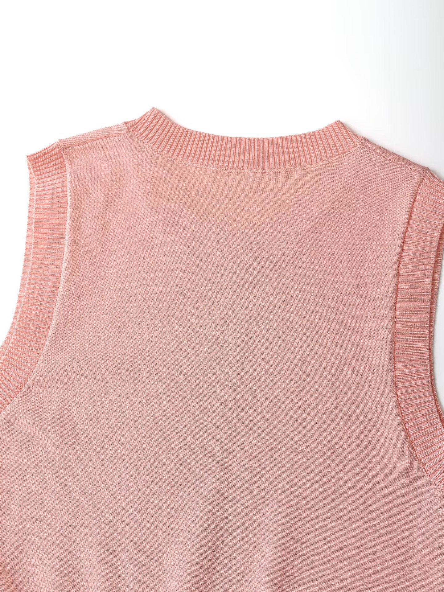 Damenbekleidung Herbst 2024 neue Weste Rundhals ärmelloses einfaches Strickoberteil_voghion.com