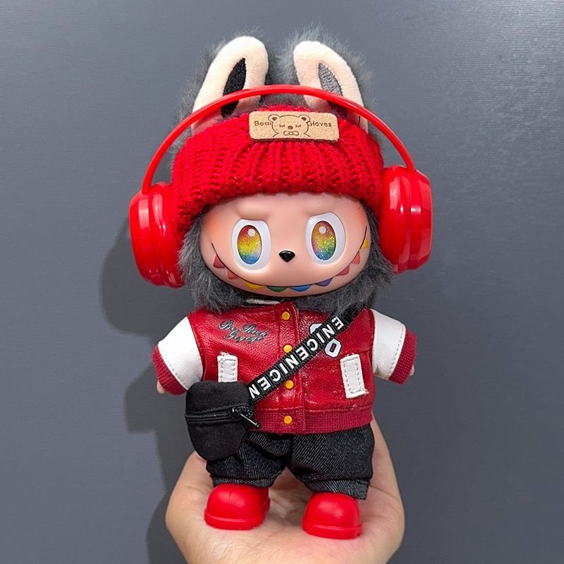 新款labubu娃衣夹克衫一二三代坐姿站姿毛绒玩具挂件布布换装配饰|undefined