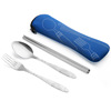 Handheld cloth bag stainless steel, tableware, set, spoon, fork, chopsticks, 3 piece set, Birthday gift