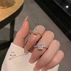 Small design one size fashionable ring, brand zirconium, light luxury style, french style