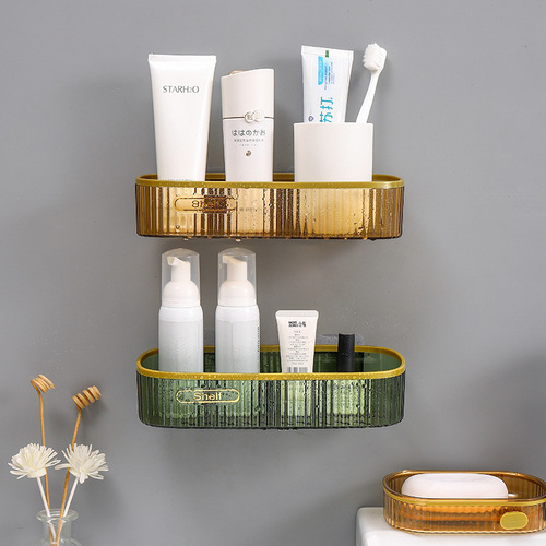 Light luxury bathroom bathroom acrylic storage rack wall-mounted toilet bathroom washbasin storage wall supplies
