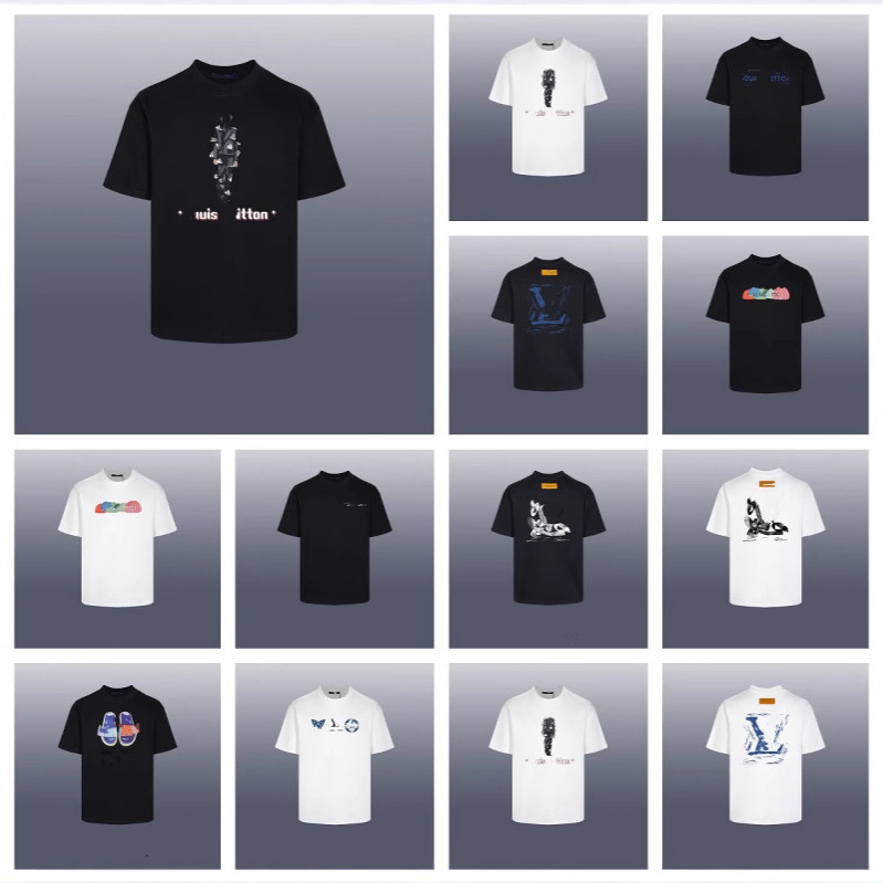 Cross-Border Ceiling Donkey Home 1V Correct Version 25Ss New Letter Print Washed Men's and Women's Short-Sleeve T-Shirt Trendy