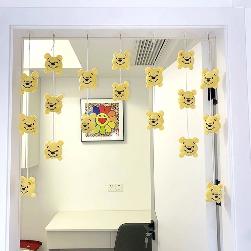 Cartoon Pooh bear door cute girl door curtain decoration children's punch-free hanging curtain Cartoon Pooh bear door cute girl door curtain decoration children's punch-free hanging curtain
