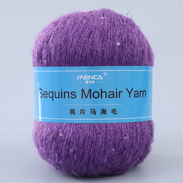 Beaded mohair yarn