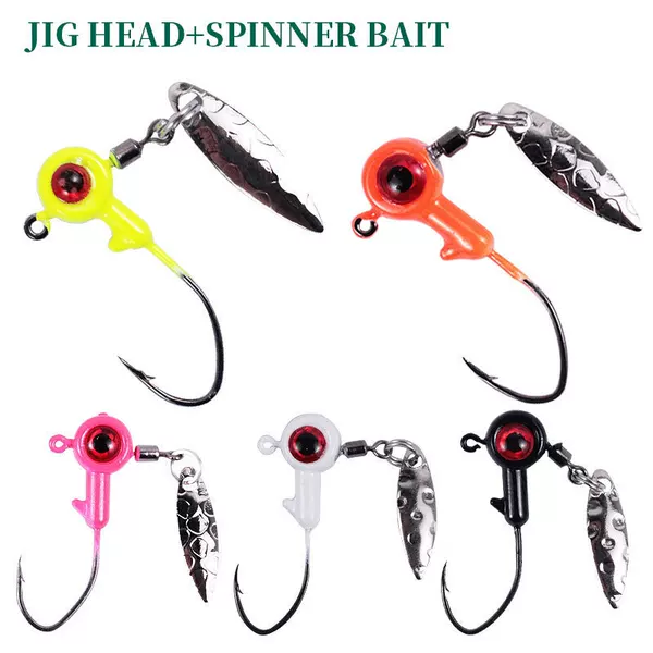 Large-Eye Lead Head Hook Soft Bait Lure Hook Five-Color Bagged Micro Lead Head Hook White Striped Bass Perch Fishing Hook