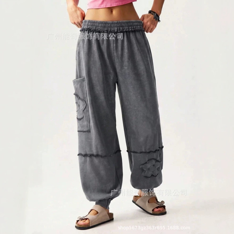 2026 Autumn/Winter New Women's Pants Solid Color High-Waisted Casual Pants European and American Simple Versatile Drawstring Straight-Leg Cuffed Trousers for Women 2026 Autumn/Winter New Women's Pants Solid Color High-Waisted Casual Pants European and American Simple Versatile Drawstring Straight-Leg Cuffed Trousers for Women