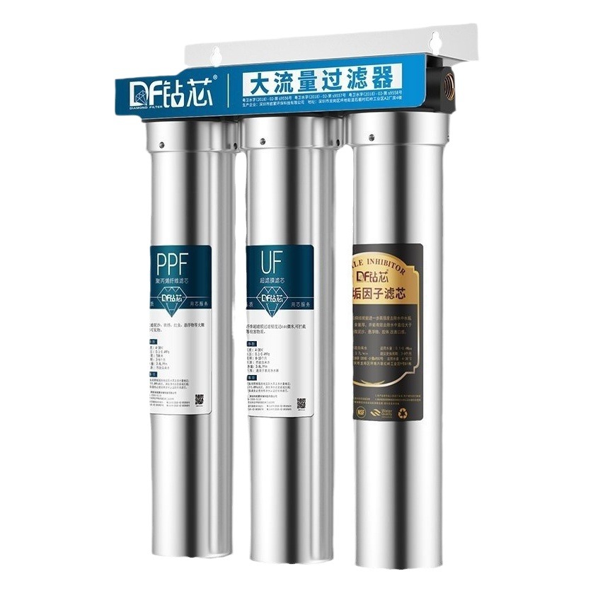Prefiltro de Acero Inoxidable de 20 Pulgadas para Purificador de Agua, Filtración y Purificación de Agua del Grifo para Toda la Casa, Triple Filtración, Venta al por Mayor Transfronteriza