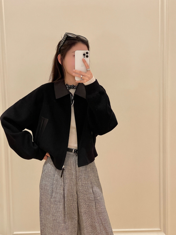 意法早秋短外套撞色拼接复古设计感高级时尚夹克小个子上衣外套女|undefined
