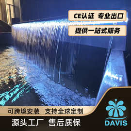音乐喷泉跌水水箱家用景观水景RGB灯光跌水桥体程控跌水喷泉