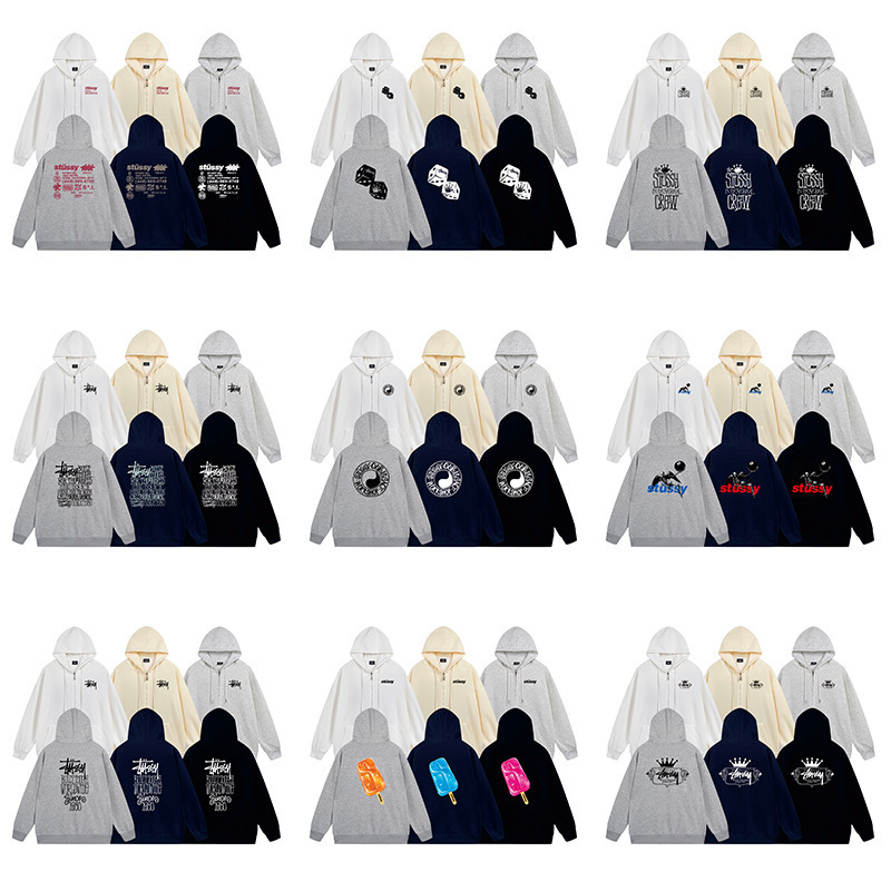 Cross-Border Trendy Brand Stussy Autumn and Winter New Hooded Sweatshirt Casual Loose Streetwear Men's Hoodie Couple's Jacket