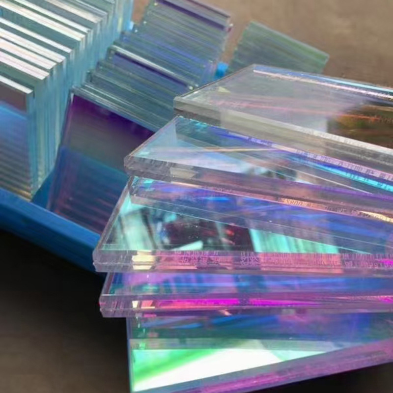 现货炫彩玻璃原片可钢化玻璃 炫彩镀膜玻璃 建筑幕墙炫彩玻璃批发