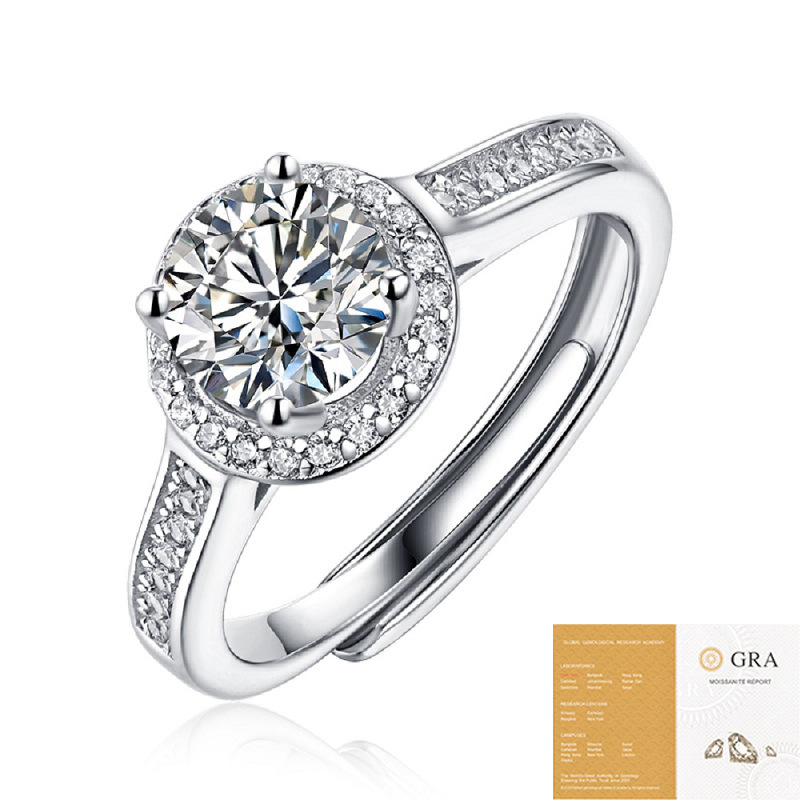 R4494 moissanite 1 carat/6.5mm (including gra certificate)