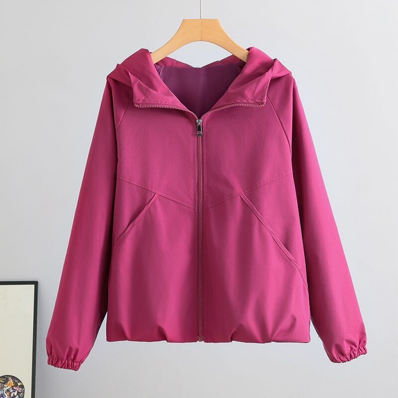 2026 Spring New Korean Style Fashionable Windproof Hooded Loose Jacket for Women Casual Versatile Outerwear Autumn 2026 Spring New Korean Style Fashionable Windproof Hooded Loose Jacket for Women Casual Versatile Outerwear Autumn