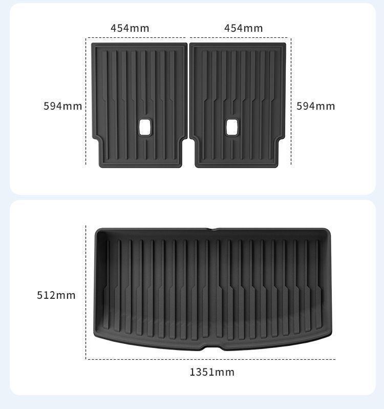 Suitable for 25 Tesla Modelyl Car Floor Mats, Tail Box Mats, Trunk Mats, Backrest Waterproof Tpe Floor Mats